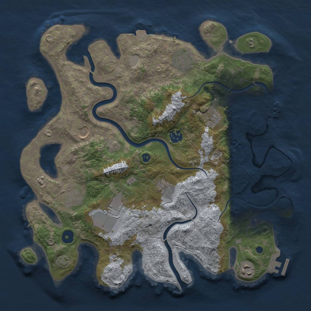 Rust Map: Procedural Map, Size: 3650, Seed: 76301848, 15 Monuments