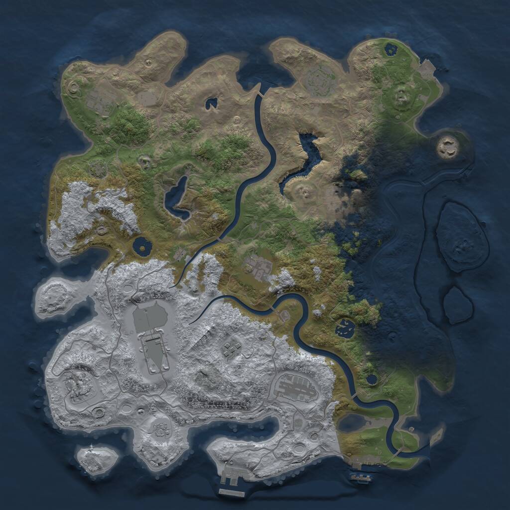Rust Map: Procedural Map, Size: 4000, Seed: 1610508326, 16 Monuments