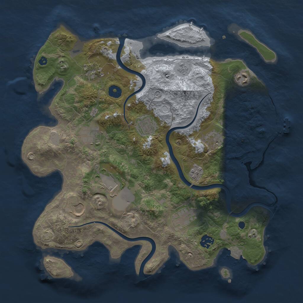 Rust Map: Procedural Map, Size: 3500, Seed: 871540004, 15 Monuments