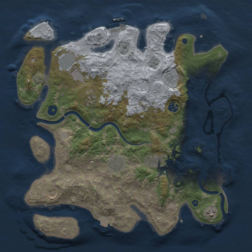 Rust Map: Procedural Map, Size: 3700, Seed: 1346408131, 15 Monuments