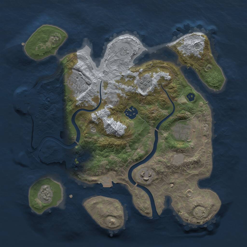 Rust Map: Procedural Map, Size: 3000, Seed: 820247658, 10 Monuments