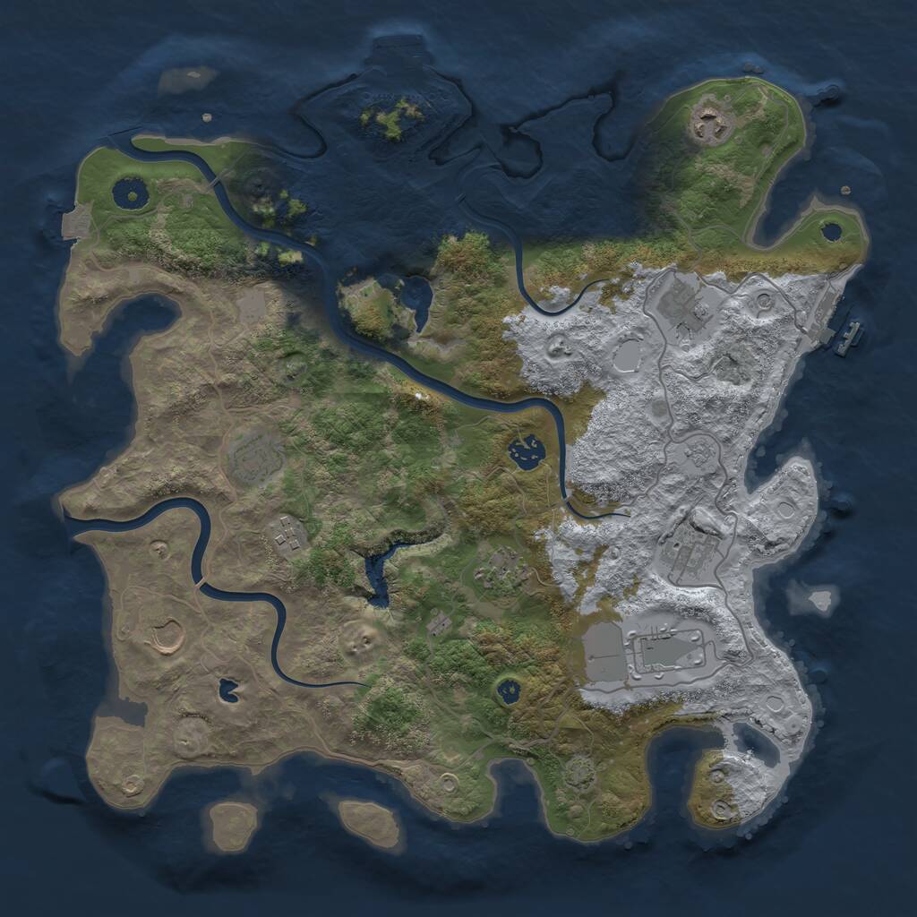 Rust Map: Procedural Map, Size: 4000, Seed: 975002867, 15 Monuments