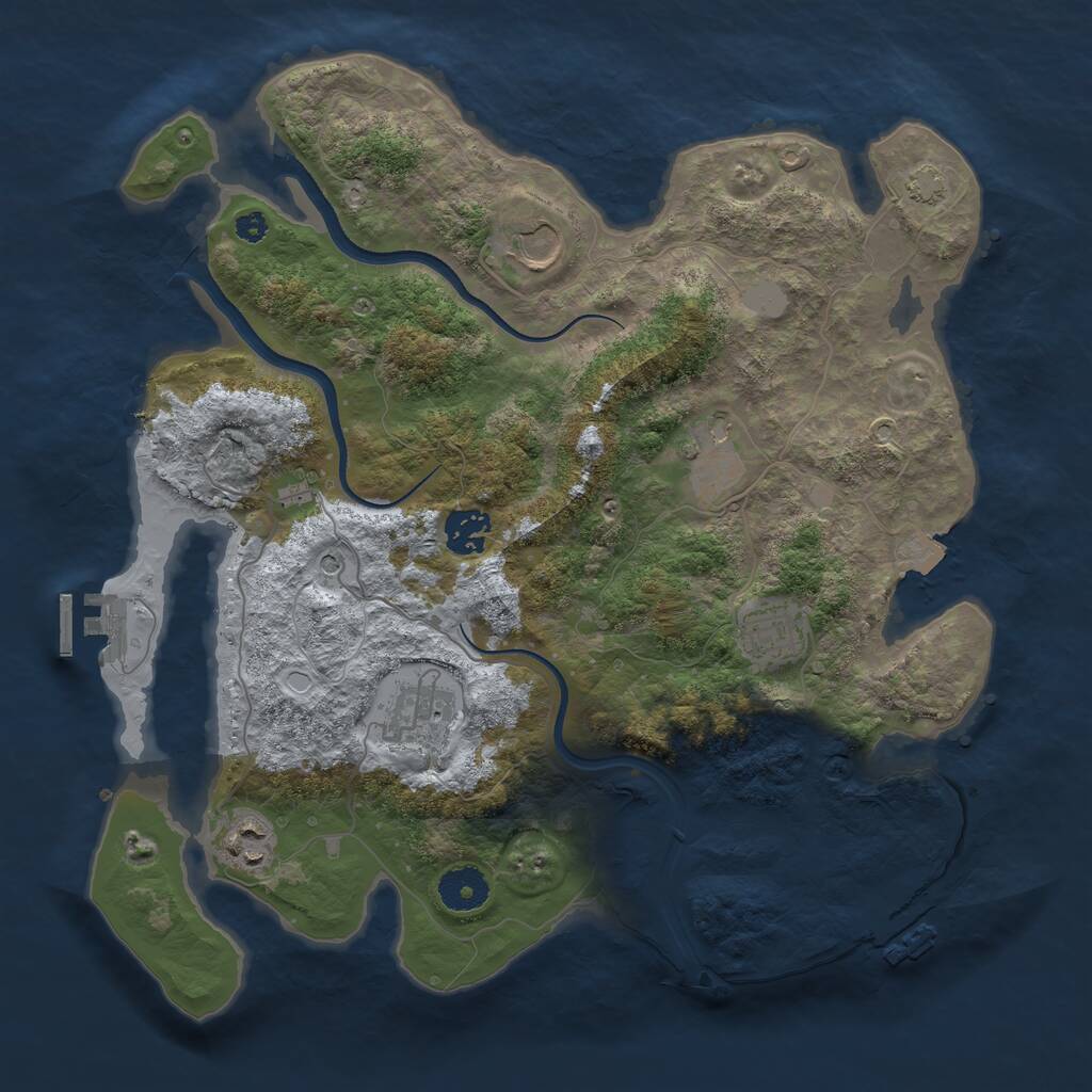 Rust Map: Procedural Map, Size: 3500, Seed: 6745, 11 Monuments