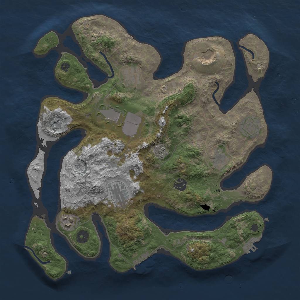 Rust Map: Procedural Map, Size: 3500, Seed: 6745, 20 Monuments