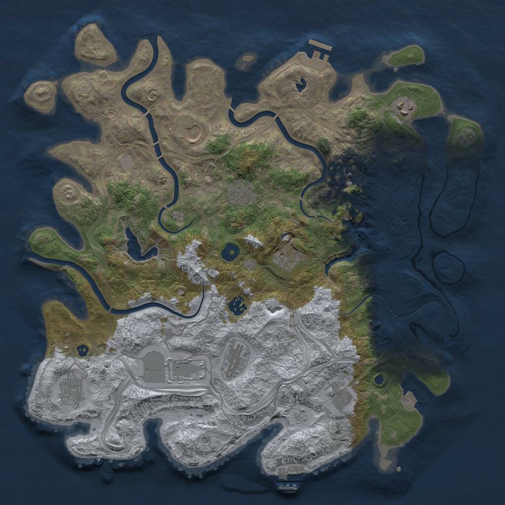 Rust Map: Procedural Map, Size: 4250, Seed: 2001619421, 16 Monuments