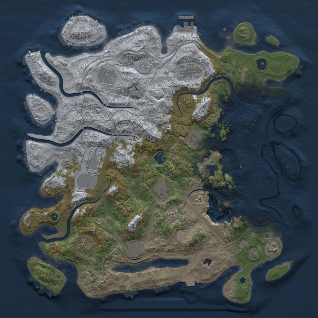 Rust Map: Procedural Map, Size: 4250, Seed: 1080957269, 15 Monuments