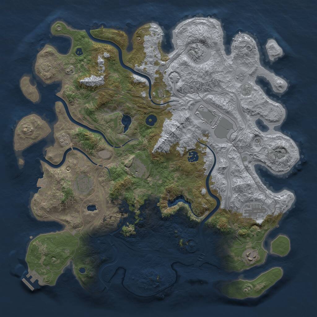 Rust Map: Procedural Map, Size: 4250, Seed: 400200890, 13 Monuments