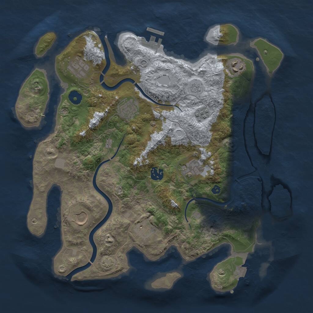 Rust Map: Procedural Map, Size: 3500, Seed: 1379879987, 13 Monuments