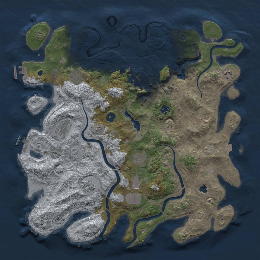 Rust Map: Procedural Map, Size: 4250, Seed: 404069051, 16 Monuments