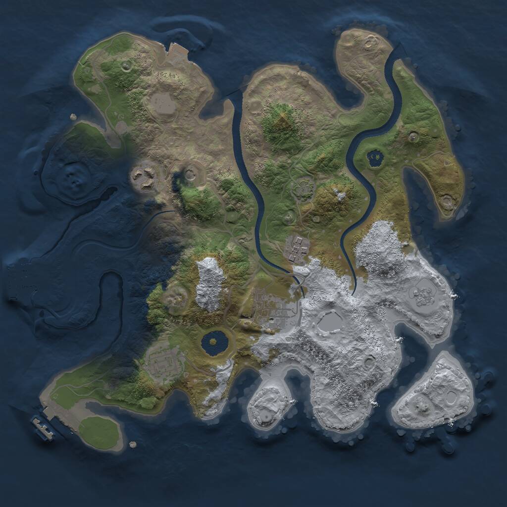 Rust Map: Procedural Map, Size: 3000, Seed: 1794293260, 10 Monuments