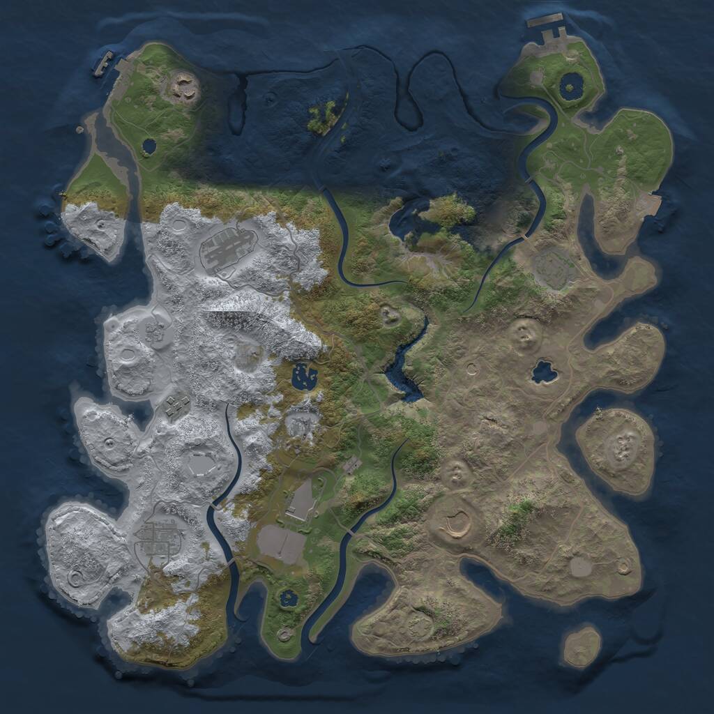 Rust Map: Procedural Map, Size: 4000, Seed: 1561675630, 15 Monuments