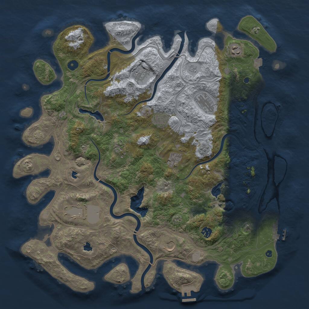 Rust Map: Procedural Map, Size: 4500, Seed: 1630689290, 16 Monuments