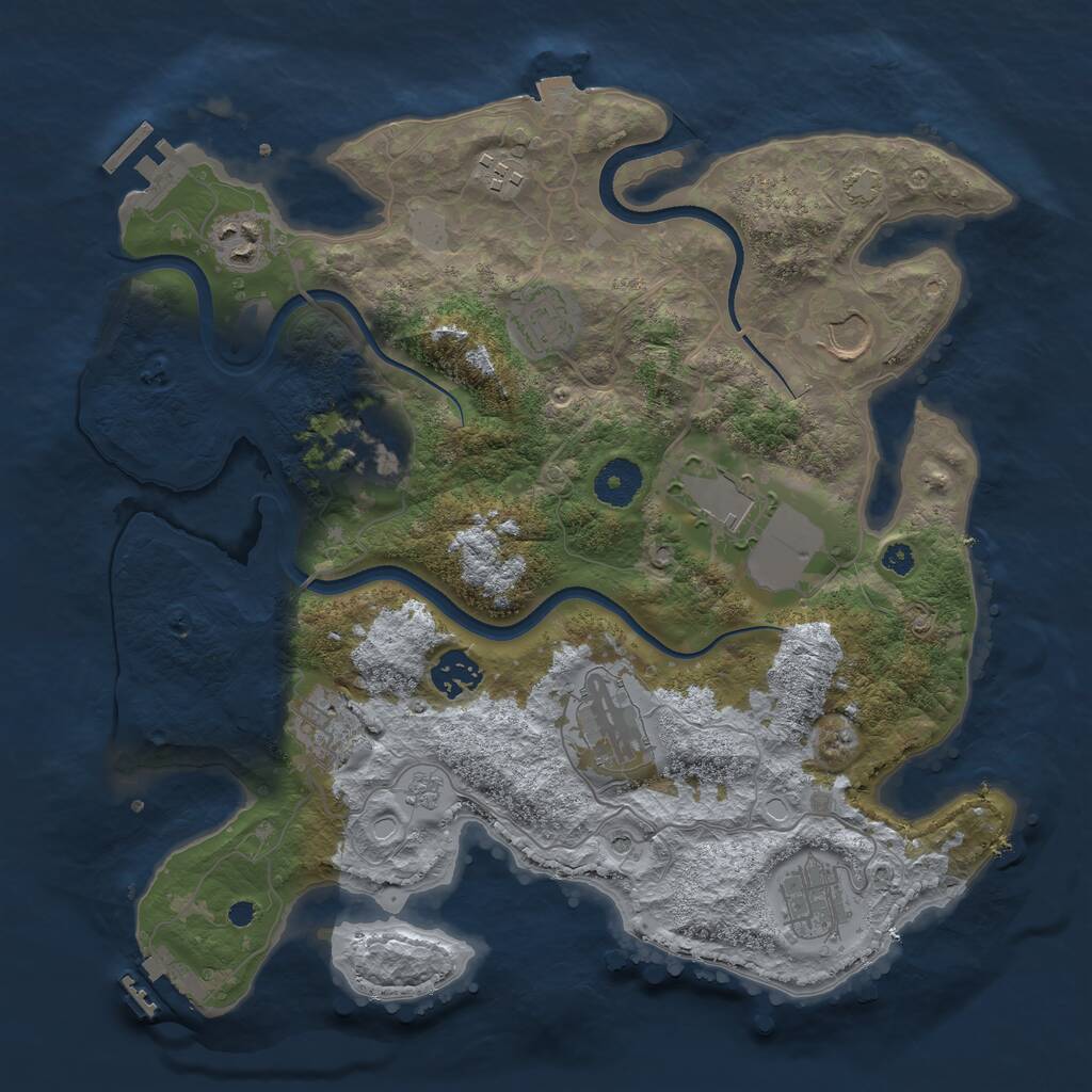 Rust Map: Procedural Map, Size: 3500, Seed: 1788320462, 16 Monuments