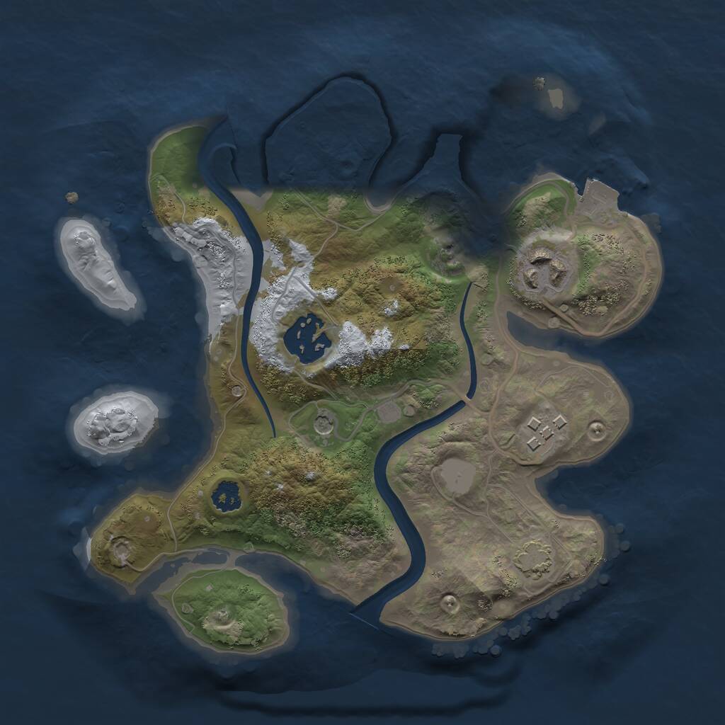 Rust Map: Procedural Map, Size: 2400, Seed: 1815860359, 6 Monuments