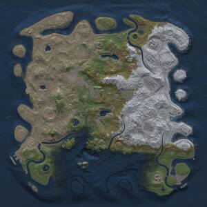 Thumbnail Rust Map: Procedural Map, Size: 4500, Seed: 77949851, 17 Monuments