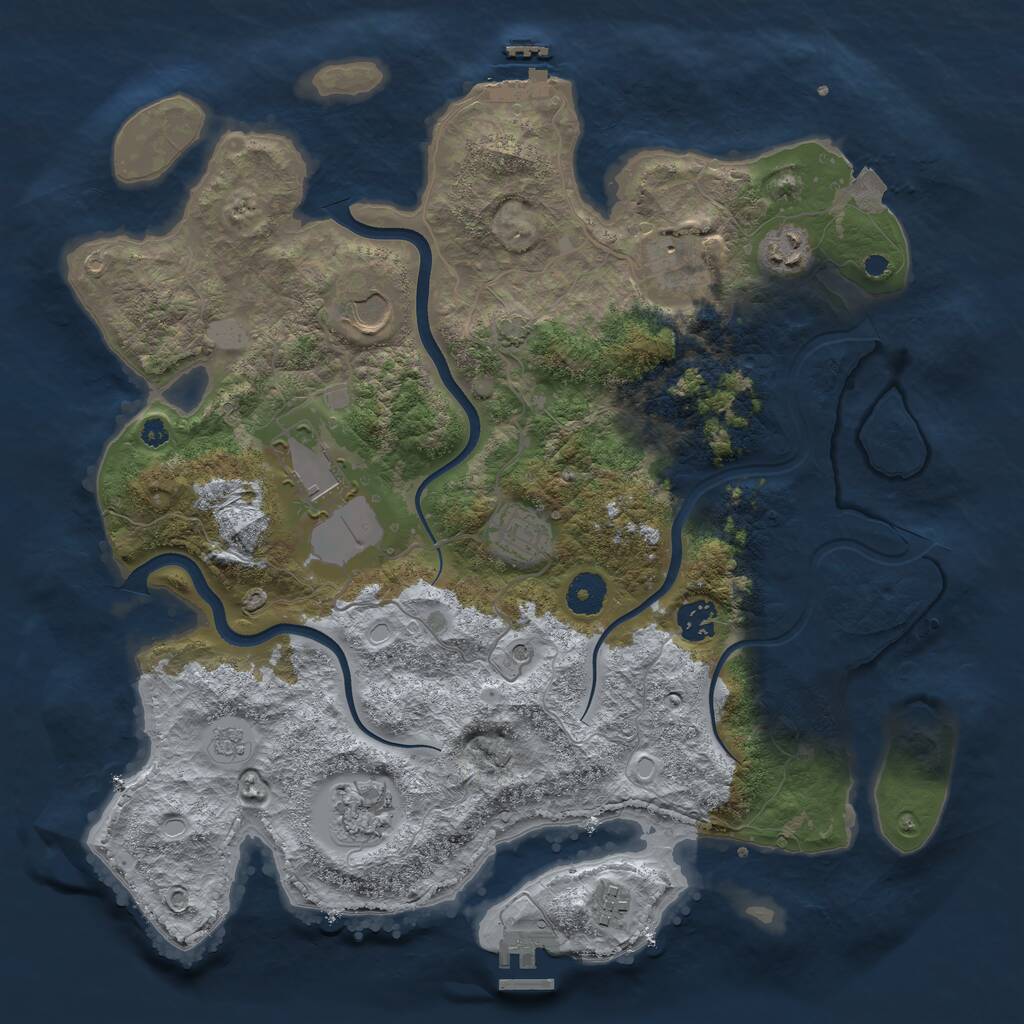 Rust Map: Procedural Map, Size: 3750, Seed: 180723137, 14 Monuments