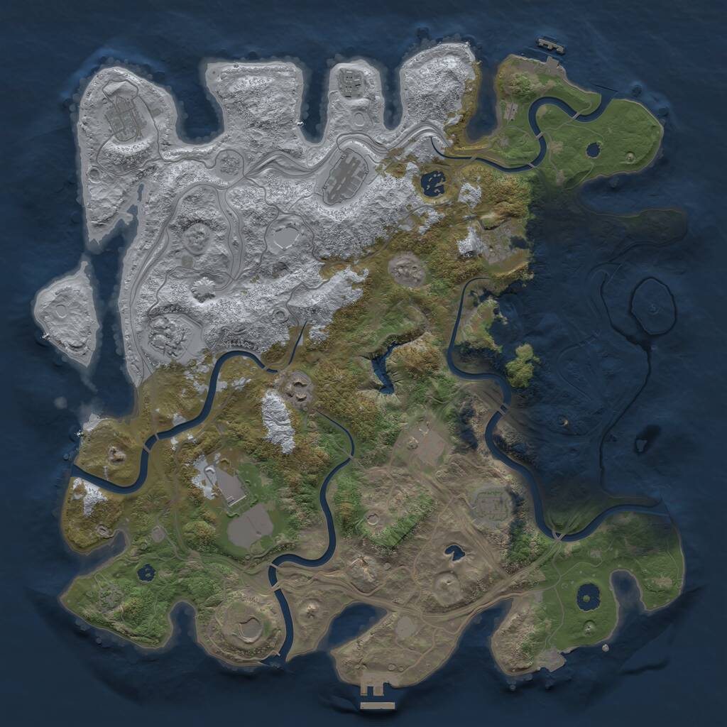 Rust Map: Procedural Map, Size: 4250, Seed: 426508025, 17 Monuments