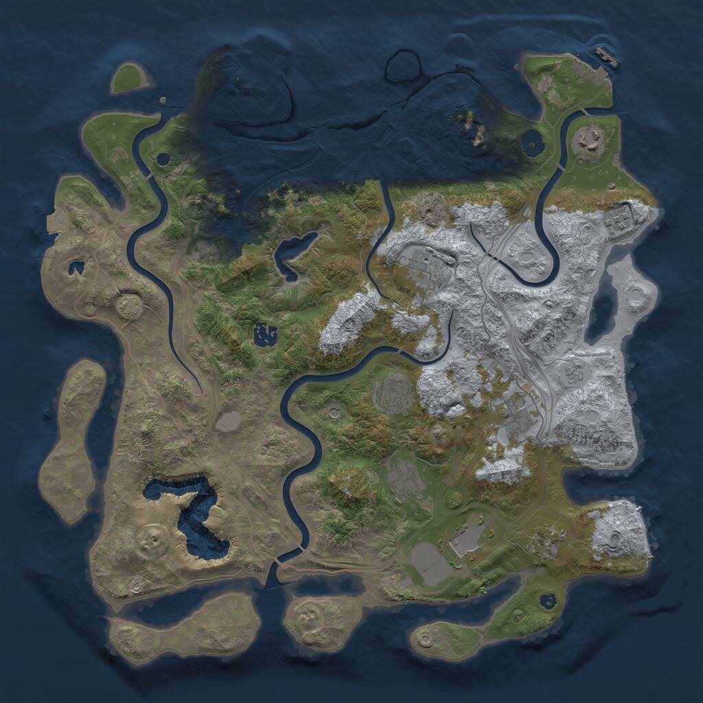 Rust Map: Procedural Map, Size: 4250, Seed: 614446492, 15 Monuments