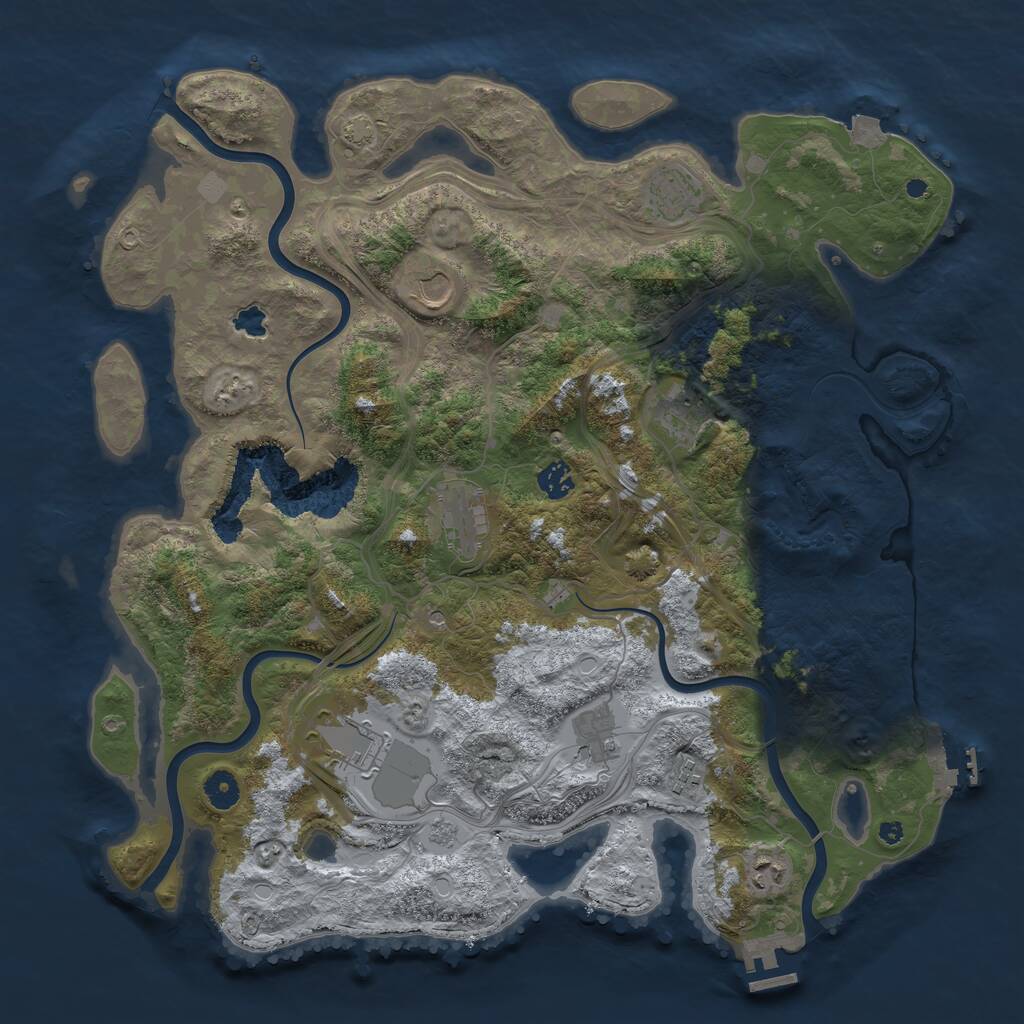 Rust Map: Procedural Map, Size: 4250, Seed: 1733899896, 15 Monuments