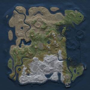 Thumbnail Rust Map: Procedural Map, Size: 4250, Seed: 1733899896, 17 Monuments