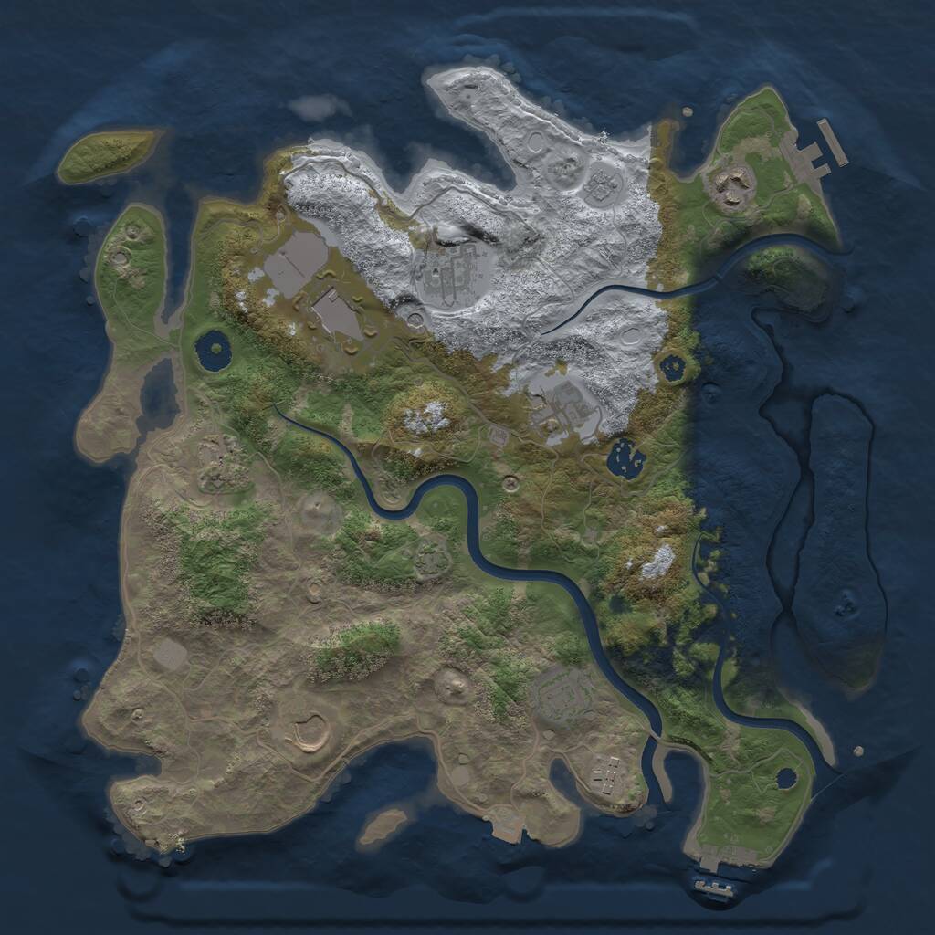 Rust Map: Procedural Map, Size: 3700, Seed: 29968929, 15 Monuments