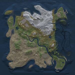 Thumbnail Rust Map: Procedural Map, Size: 3700, Seed: 29968929, 15 Monuments