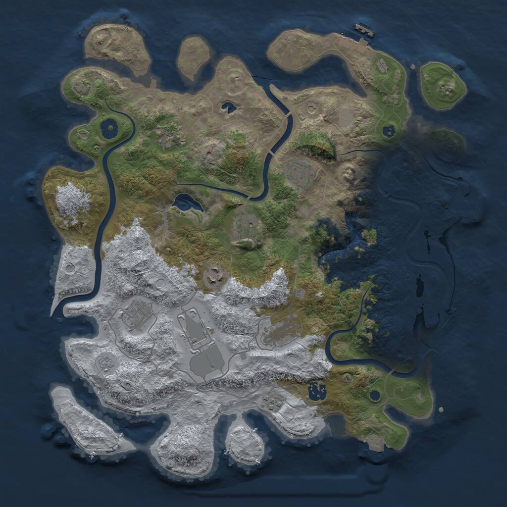 Rust Map: Procedural Map, Size: 4000, Seed: 2019754195, 15 Monuments