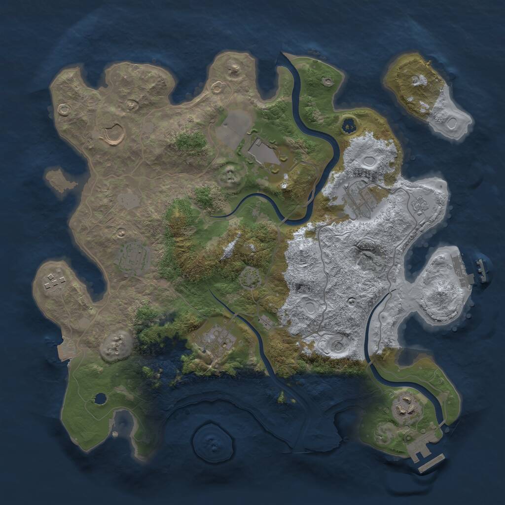 Rust Map: Procedural Map, Size: 3500, Seed: 187574640, 13 Monuments