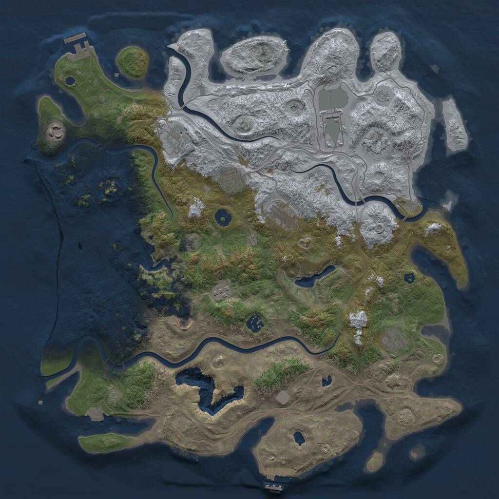Rust Map: Procedural Map, Size: 4500, Seed: 1584024448, 16 Monuments
