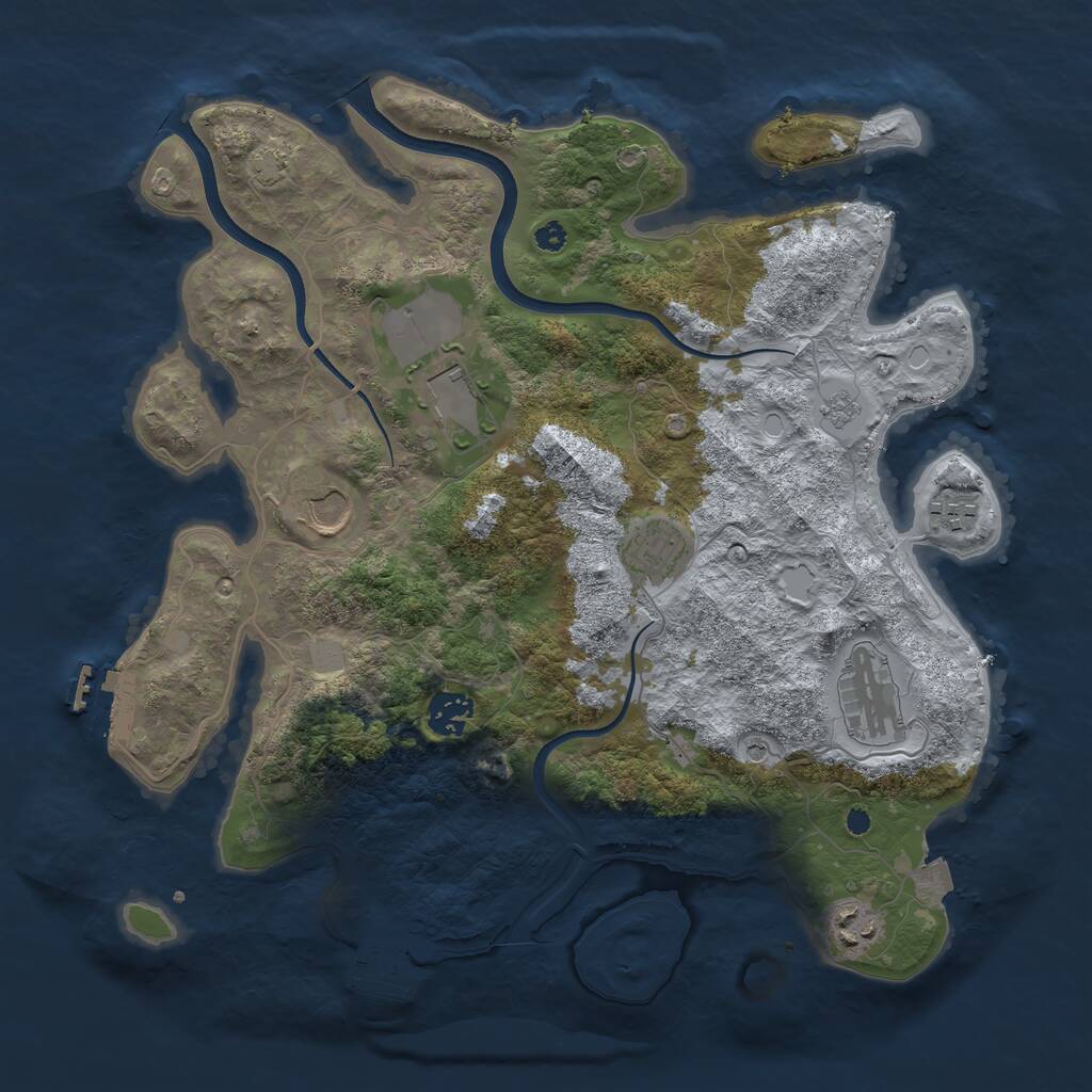 Rust Map: Procedural Map, Size: 3600, Seed: 1313166922, 13 Monuments