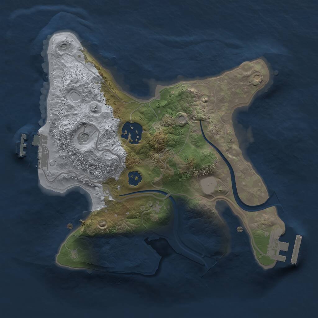 Rust Map: Procedural Map, Size: 2200, Seed: 1096730989, 5 Monuments
