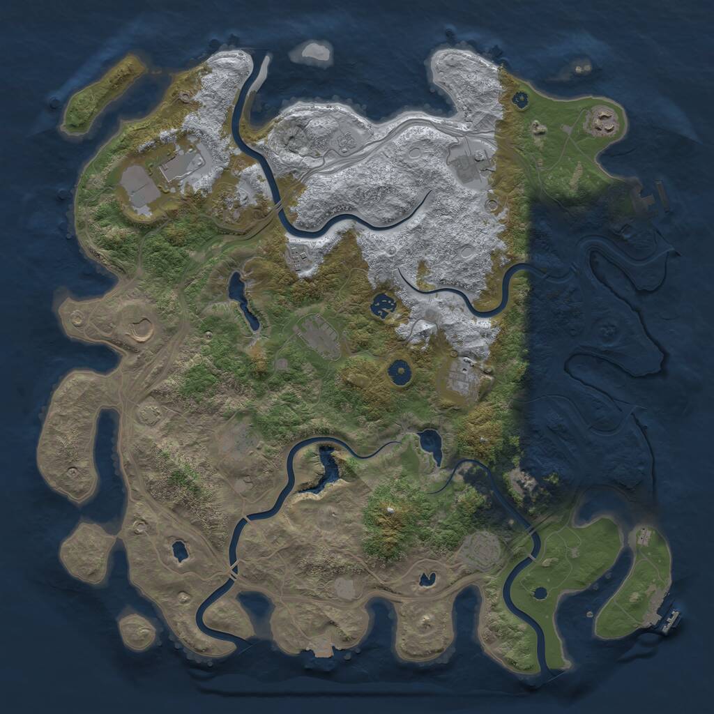 Rust Map: Procedural Map, Size: 4500, Seed: 448842526, 17 Monuments