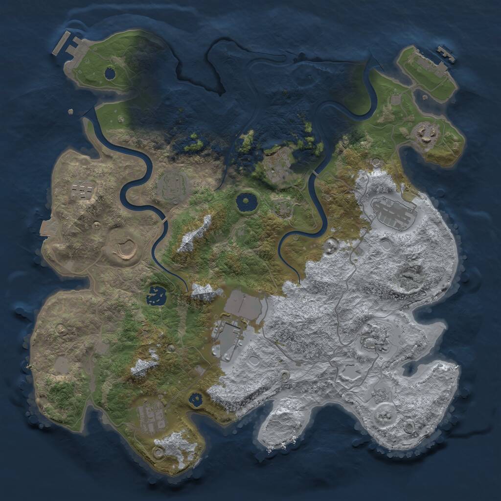 Rust Map: Procedural Map, Size: 3700, Seed: 449815806, 16 Monuments