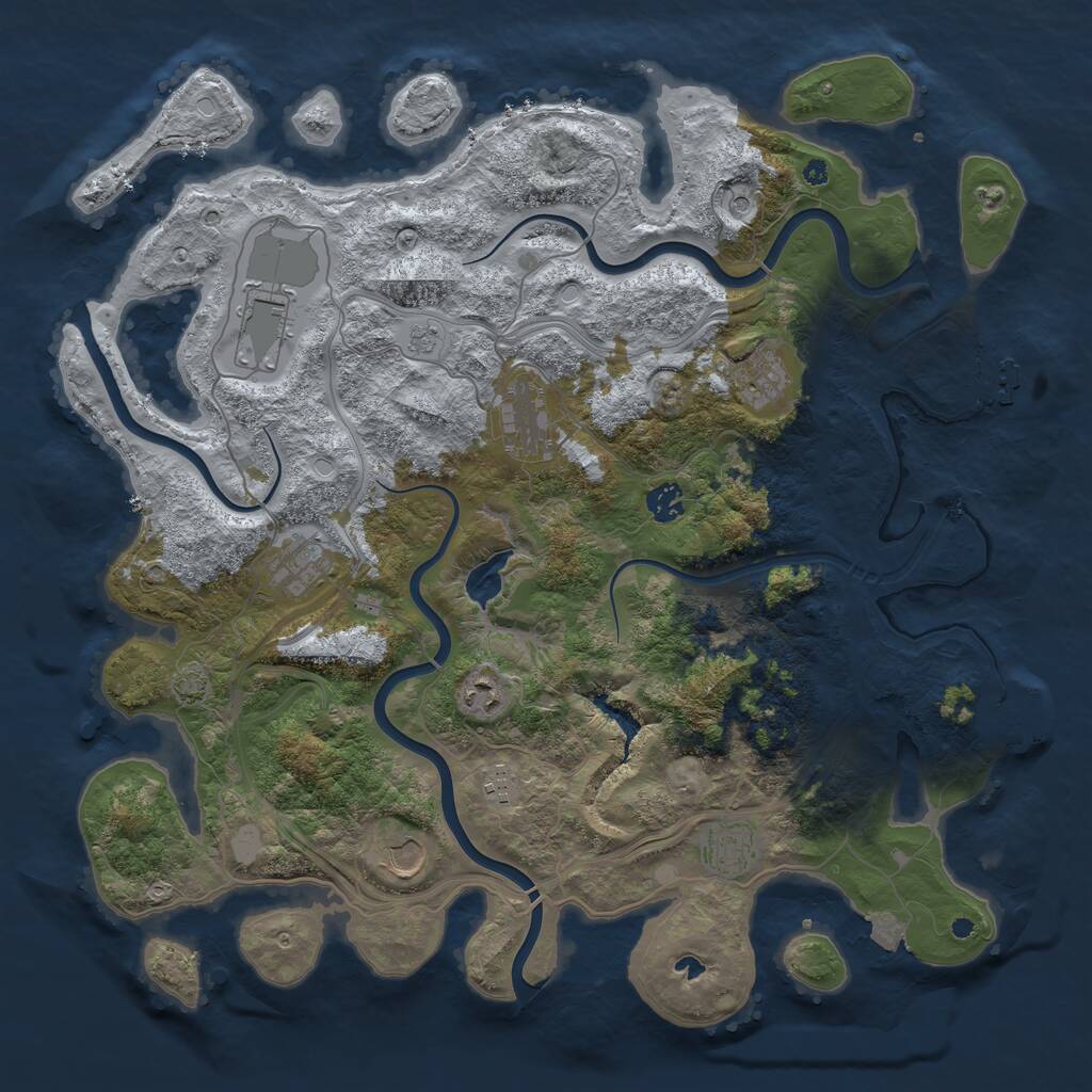 Rust Map: Procedural Map, Size: 4250, Seed: 1192976147, 15 Monuments