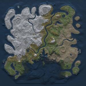 Thumbnail Rust Map: Procedural Map, Size: 4500, Seed: 1807207258, 16 Monuments