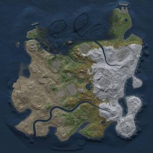 Thumbnail Rust Map: Procedural Map, Size: 3500, Seed: 1977573829, 15 Monuments