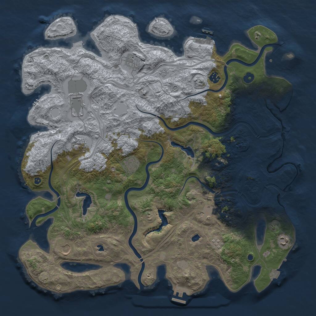 Rust Map: Procedural Map, Size: 4500, Seed: 1122485290, 15 Monuments