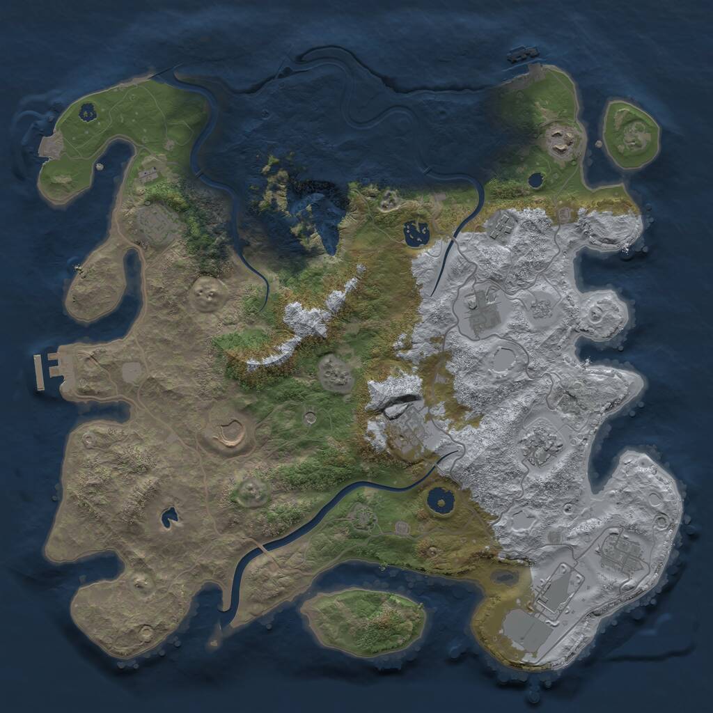 Rust Map: Procedural Map, Size: 4000, Seed: 414918810, 16 Monuments
