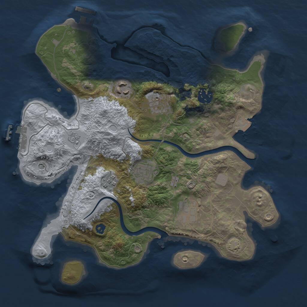 Rust Map: Procedural Map, Size: 3000, Seed: 40619538, 12 Monuments