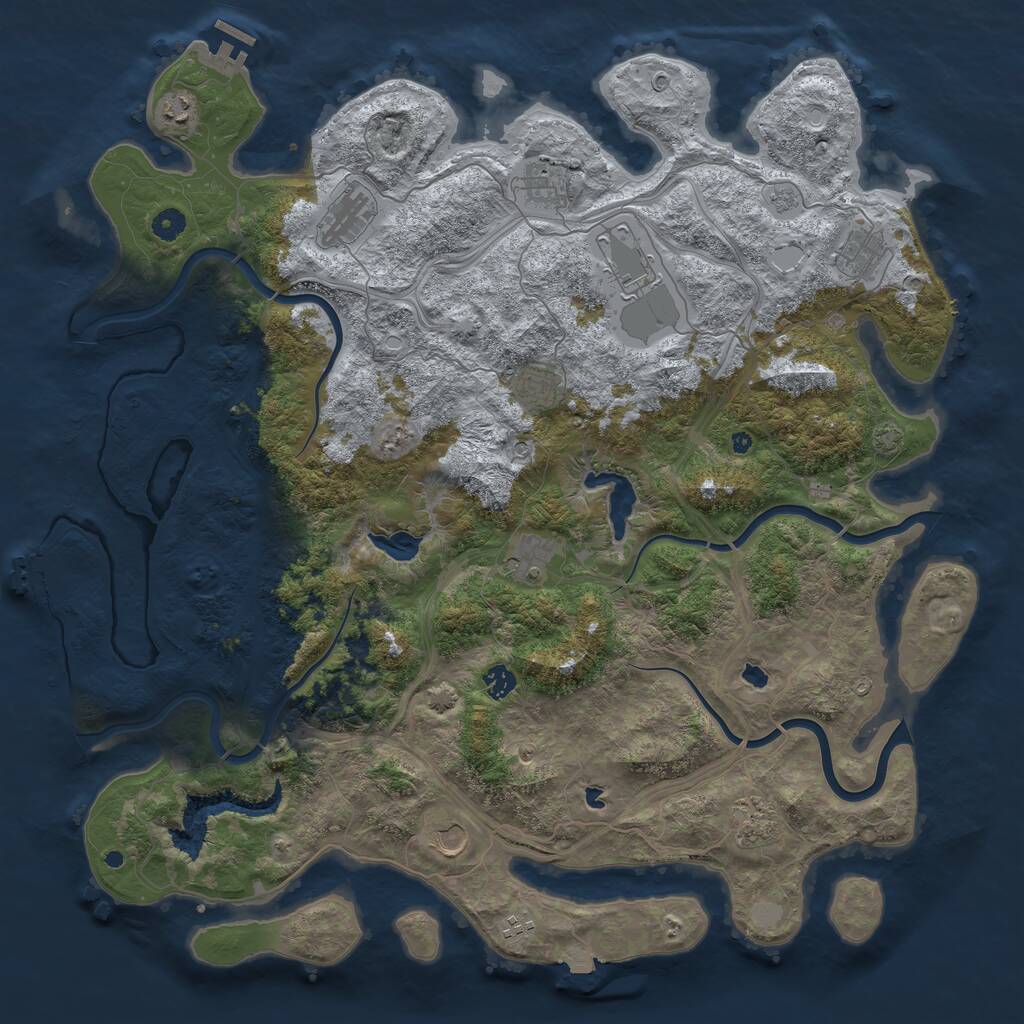 Rust Map: Procedural Map, Size: 4750, Seed: 898033559, 17 Monuments