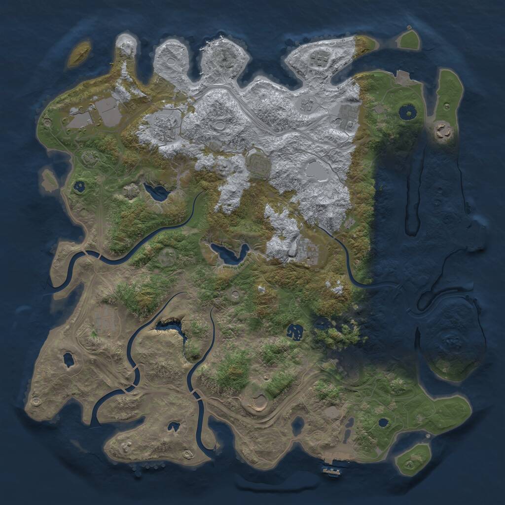Rust Map: Procedural Map, Size: 4500, Seed: 926833911, 17 Monuments