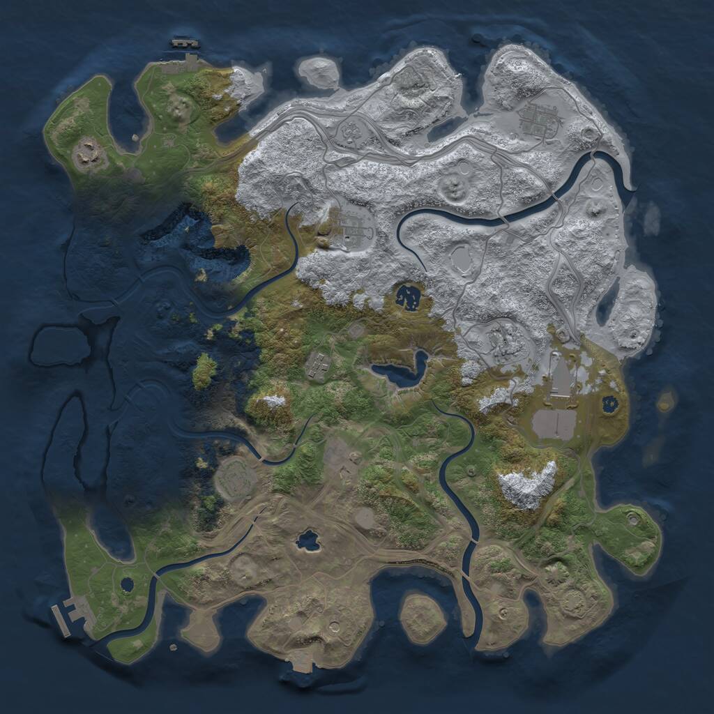 Rust Map: Procedural Map, Size: 4250, Seed: 1371980695, 15 Monuments