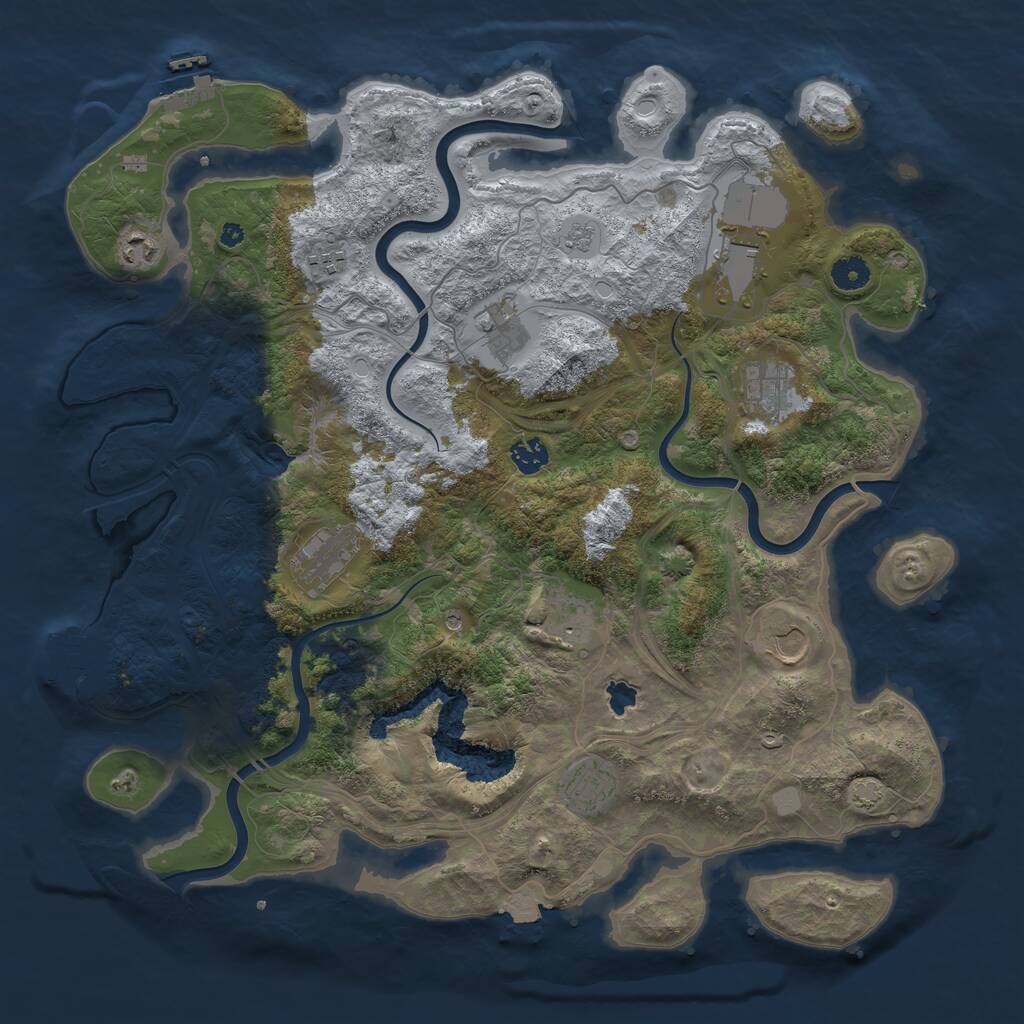 Rust Map: Procedural Map, Size: 4250, Seed: 229987444, 16 Monuments