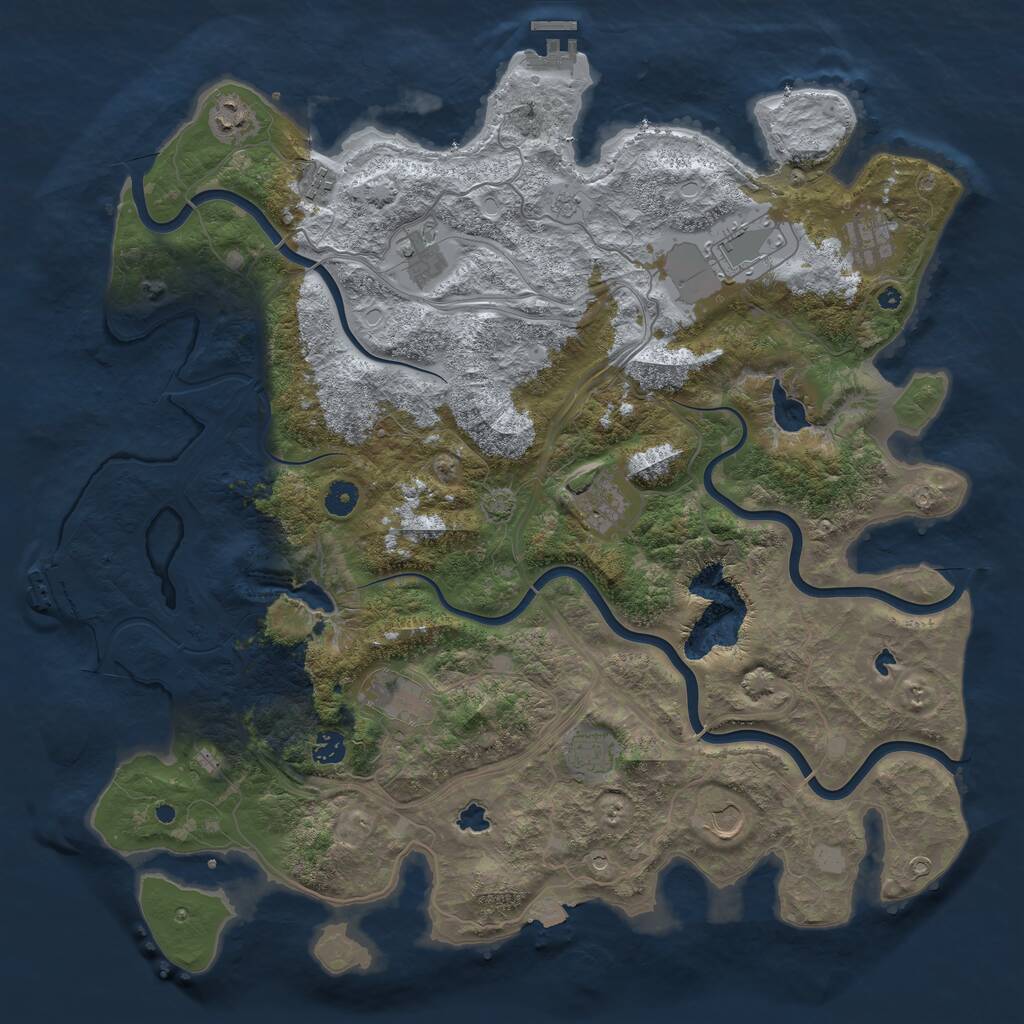Rust Map: Procedural Map, Size: 4500, Seed: 152567888, 16 Monuments
