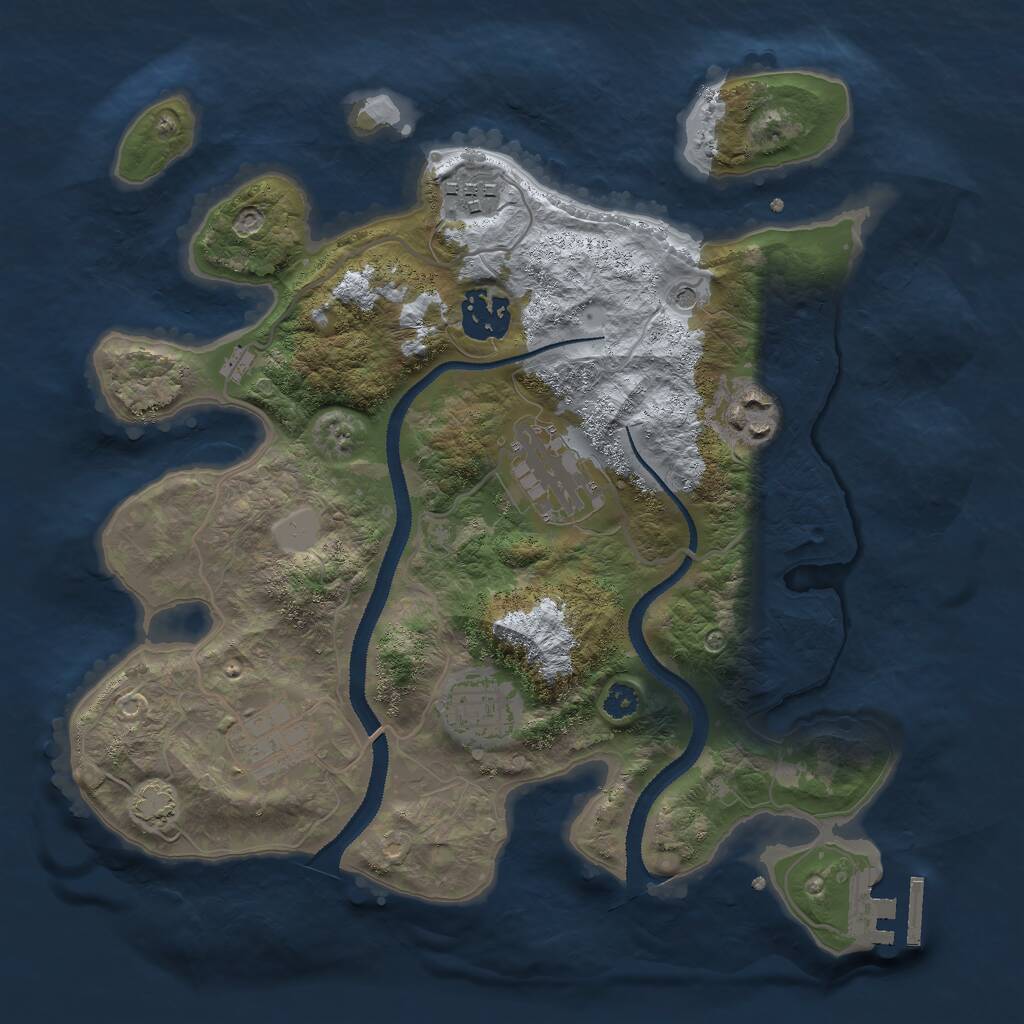 Rust Map: Procedural Map, Size: 3000, Seed: 71578, 10 Monuments