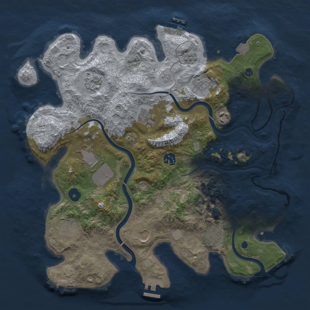 Rust Map: Procedural Map, Size: 3750, Seed: 1461472875, 16 Monuments