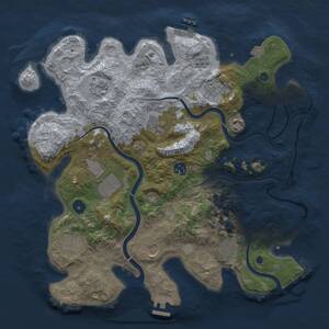 Thumbnail Rust Map: Procedural Map, Size: 3750, Seed: 1461472875, 16 Monuments