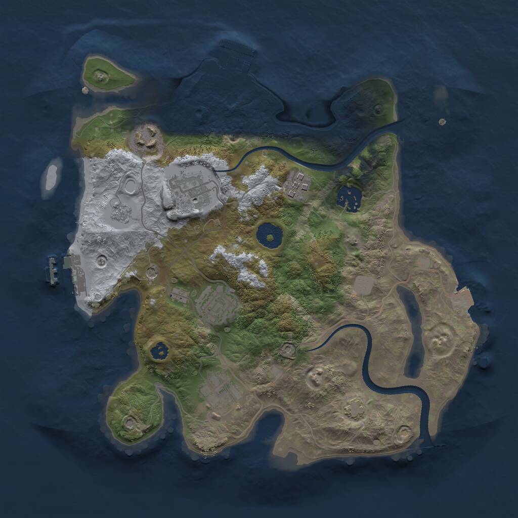 Rust Map: Procedural Map, Size: 3000, Seed: 1134923434, 12 Monuments