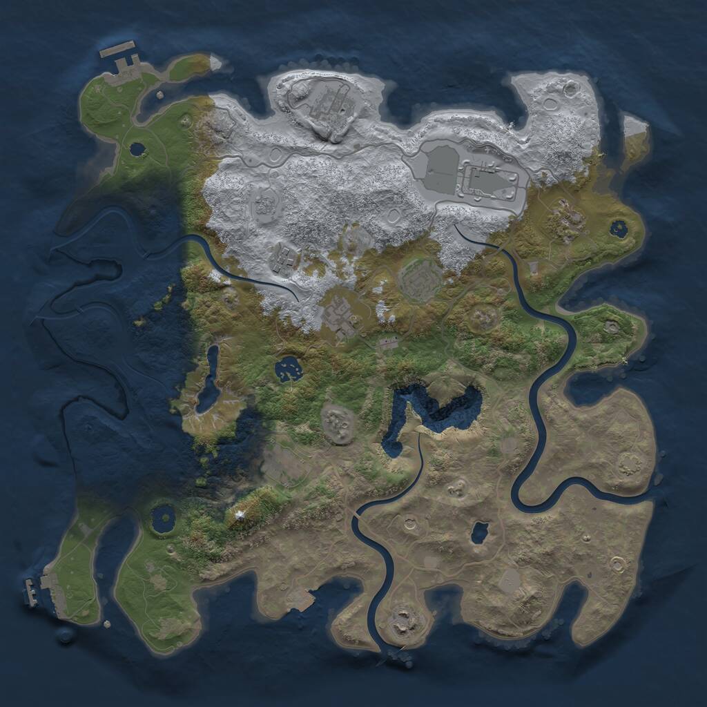 Rust Map: Procedural Map, Size: 4000, Seed: 2007086292, 15 Monuments