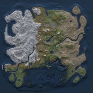 Thumbnail Rust Map: Procedural Map, Size: 4000, Seed: 217806635, 16 Monuments